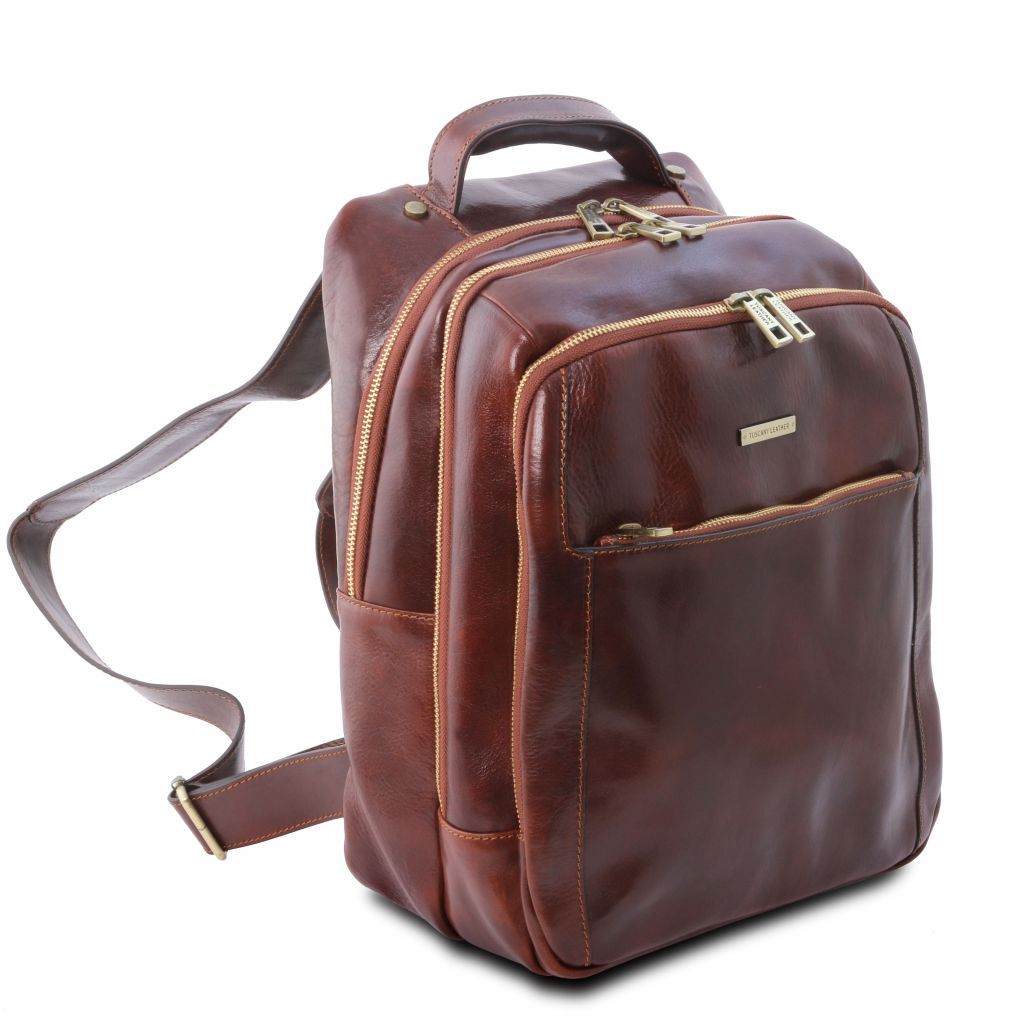 Tuscany Leather TL141402 0 Phuket - 3 Compartments leather laptop backpack