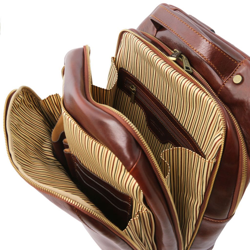 Tuscany Leather TL141402 0 Phuket - 3 Compartments leather laptop backpack