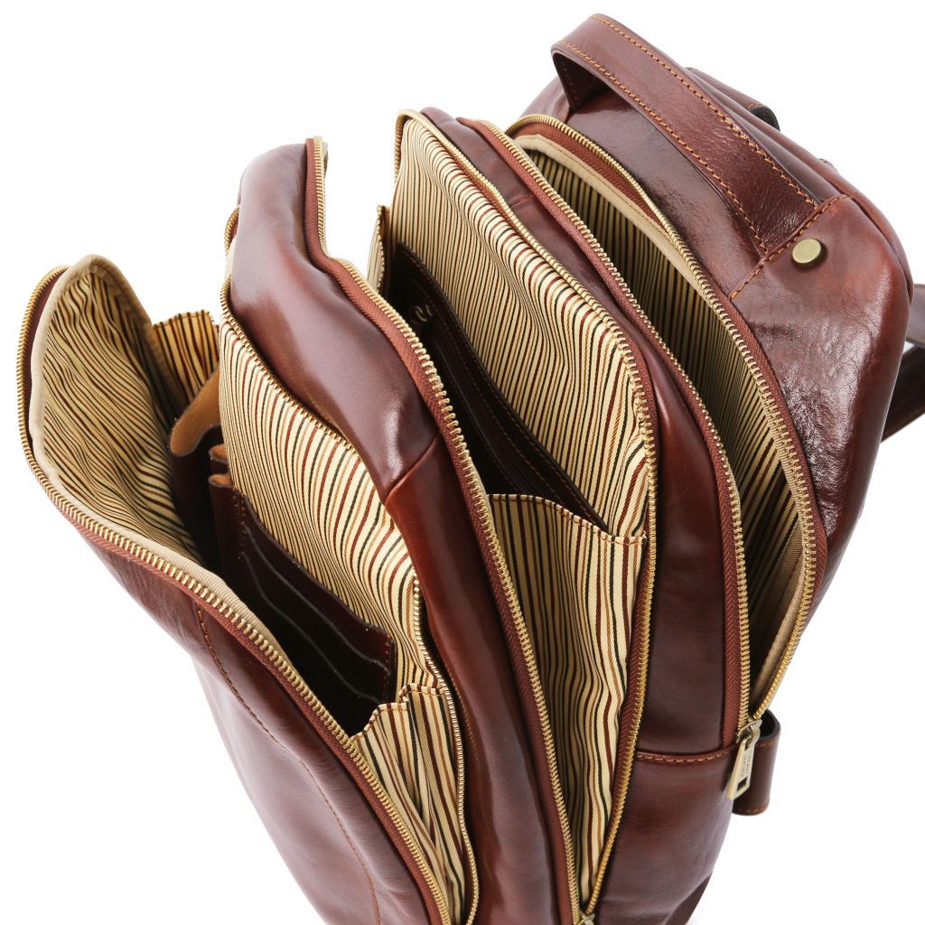 Tuscany Leather TL141402 0 Phuket - 3 Compartments leather laptop backpack