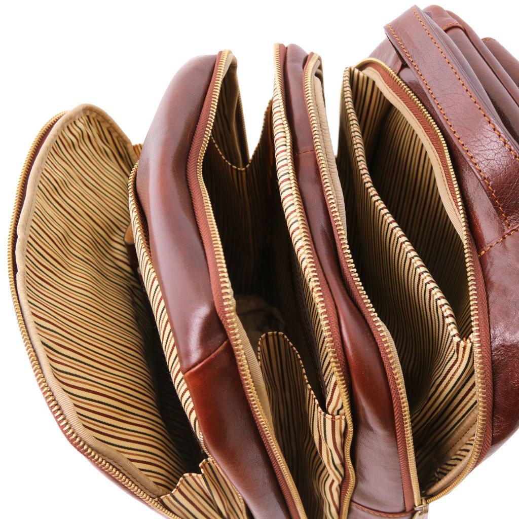 Tuscany Leather TL141402 0 Phuket - 3 Compartments leather laptop backpack