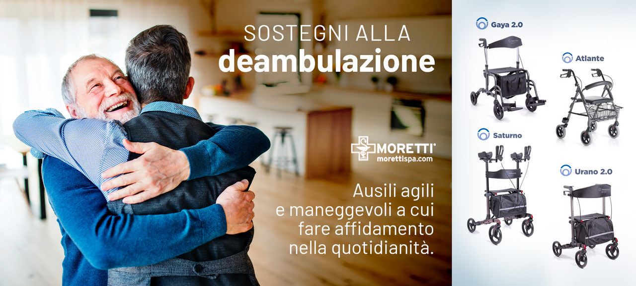 Deambulatore per anziani 4 ruote pieghevole Urano 2.0 Moretti