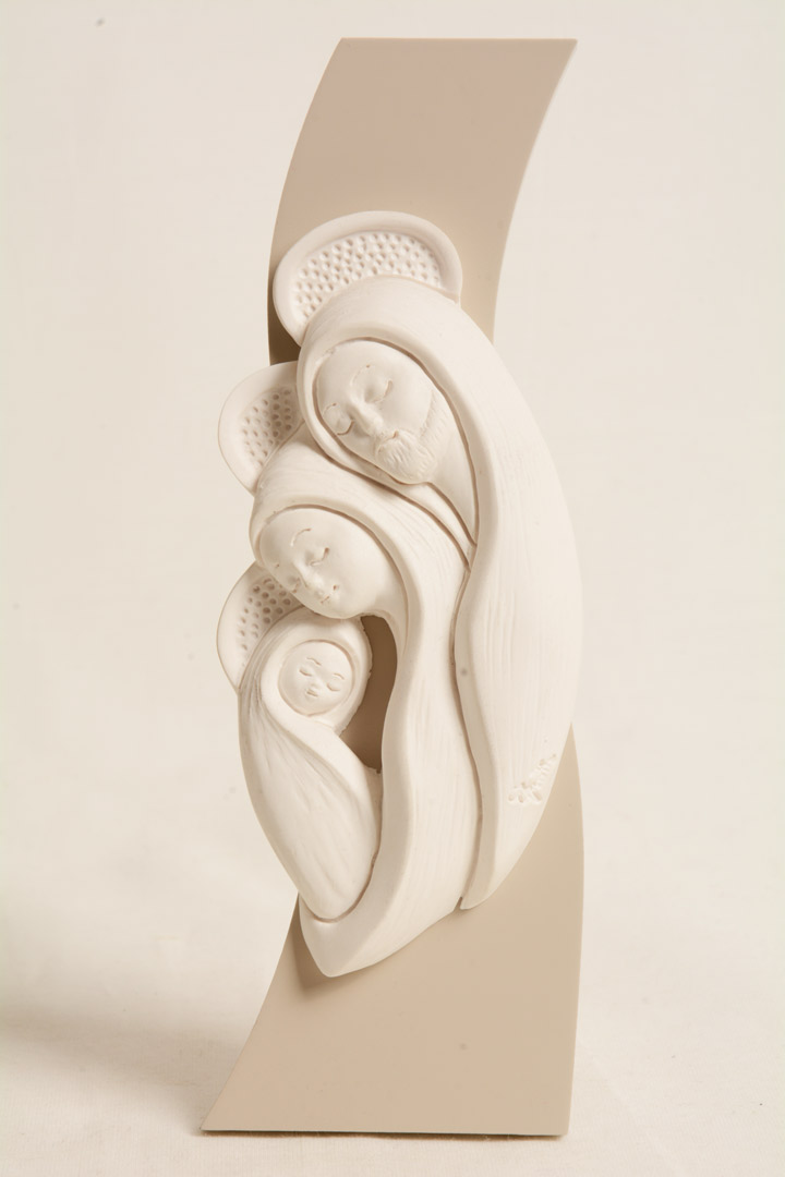Bassorilievo Sacra Famiglia Bianco Luna 4761B 16x6 cm