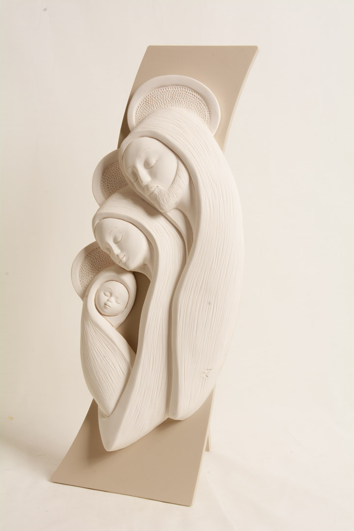 Bassorilievo Sacra Famiglia Bianco Luna 4763B 41,5x17,5 cm