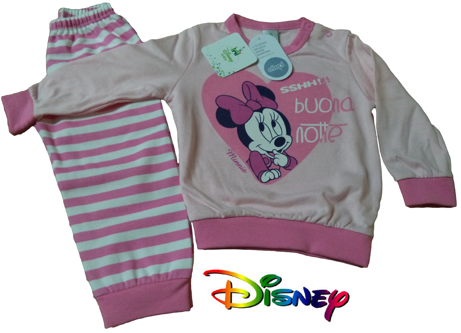 Intimo e Arredo Casa, Pigiama Bimba. Maniche lunghe felpa, Caldo cotone.  DISNEY baby - MINNIE. Ellepi. 221657187522 Acquista ora