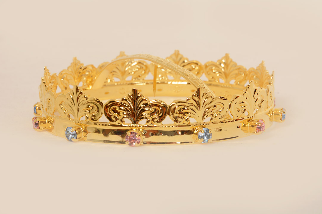 Corona metallo dorato Ø cm 10