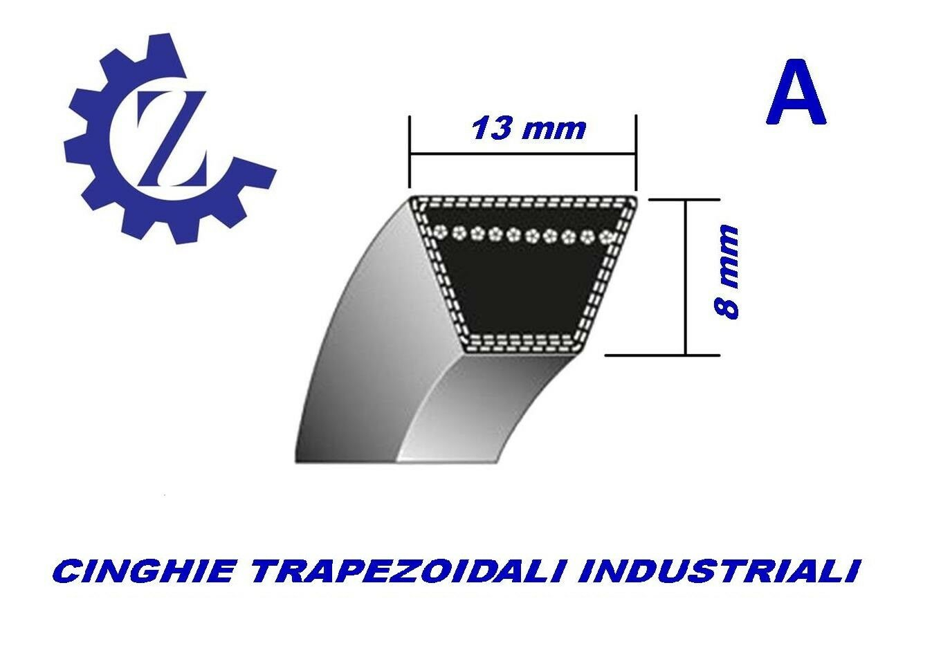 Cinghia Trapezoidale Machermann 1760-DS8M-20 - Doppia Dentatura, Lunghezza 1760mm, Larghezza 20mm