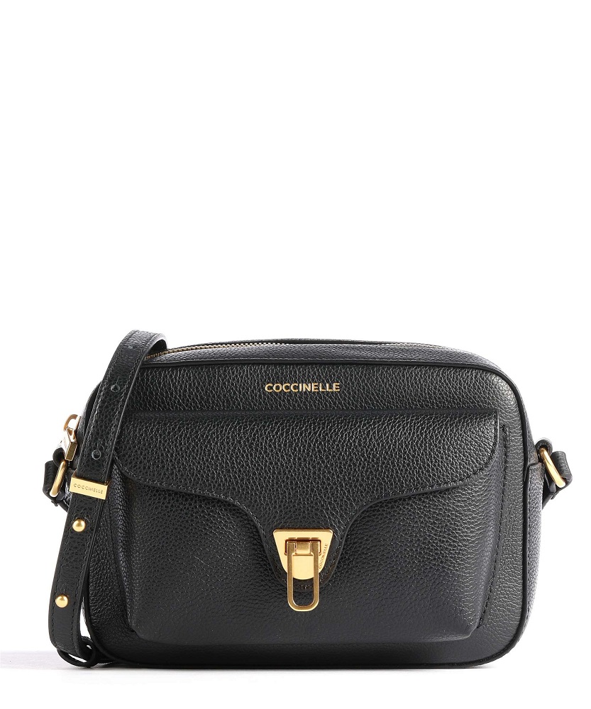 BORSA COCCINELLE TRACOLLA NERO BEAT SOFT MF6150201 001 NOIR Pelletterie Reginato