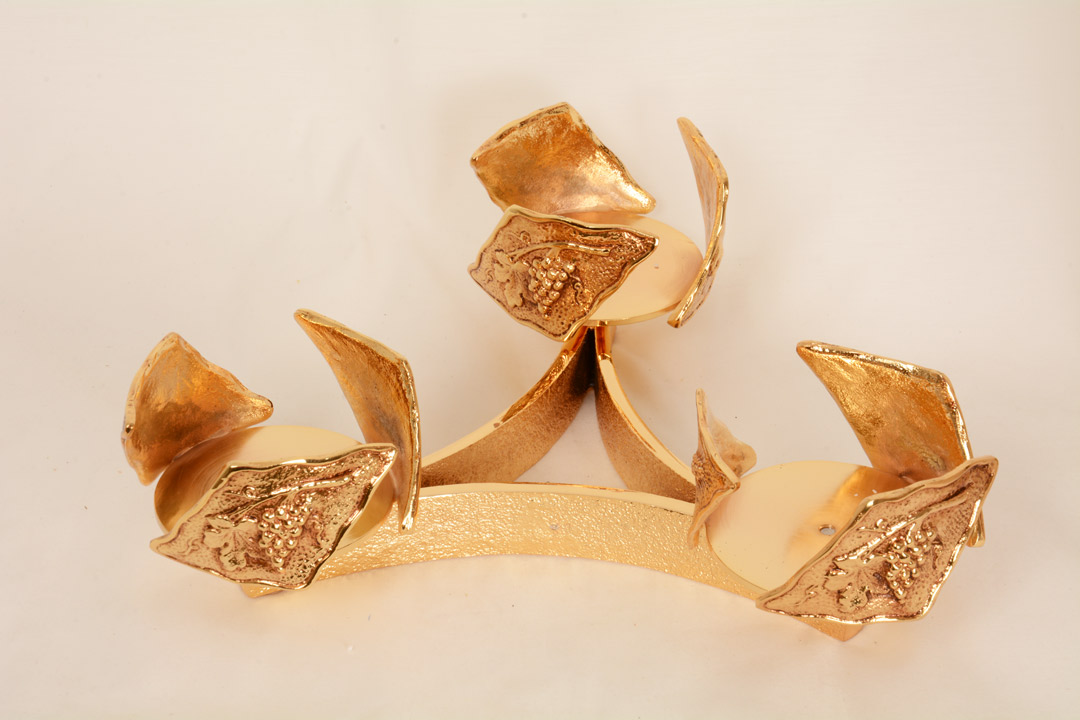 Lumiera  a tre fiamme in ottone 