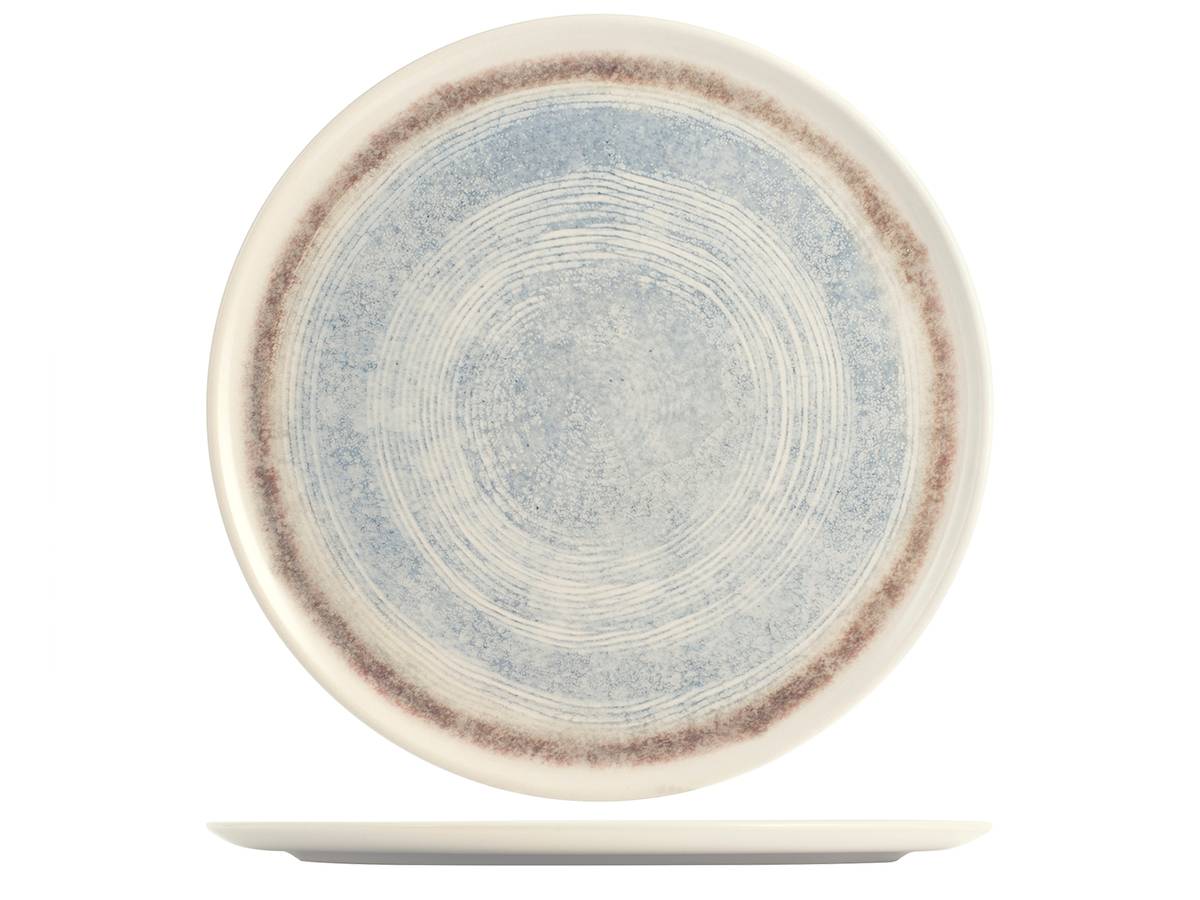 H&H Set 6 Piatti Piani in Stoneware Dalia Azzurri 28cm