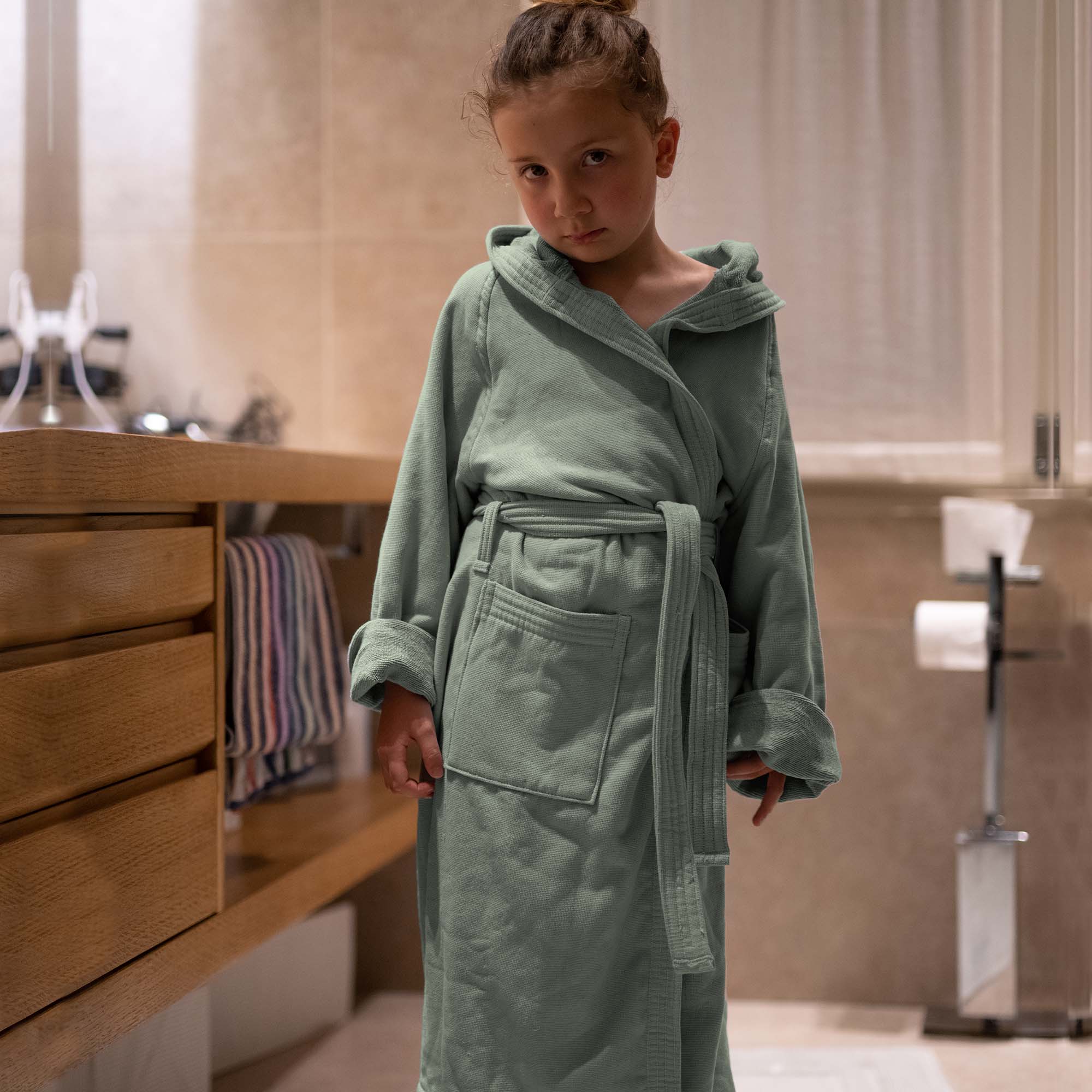 Accappatoio per bambini Sport Verde Salvia 