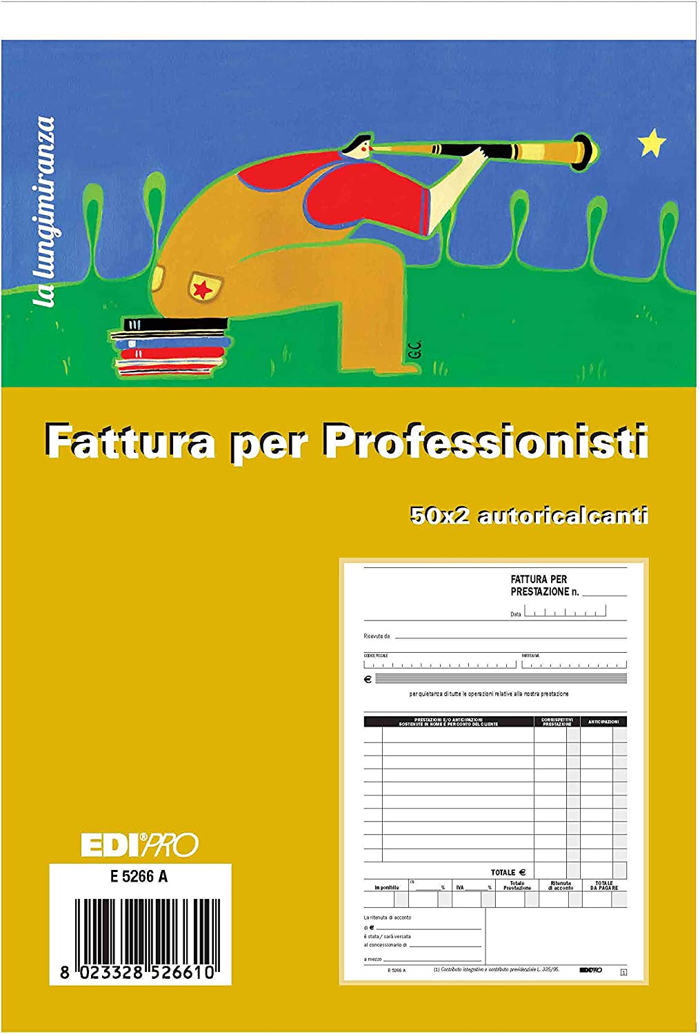 Blocco Fatture Autoricalcante EDIPRO - 50 Fogli A5 Per Professionisti, 2 Copie - Foto 9