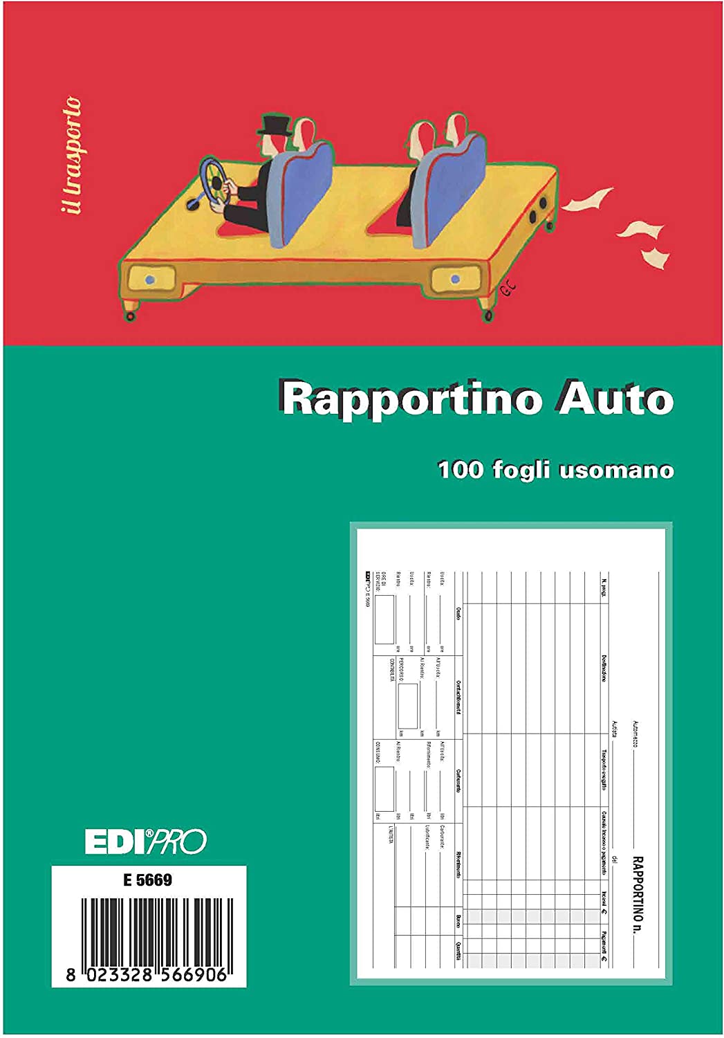 EDIPRO Blocco ricevute fatture d'affitto - F.to 17 x 9,9 cm - Copie 50 + 50  (confezione 10 pezzi) - Modulistica