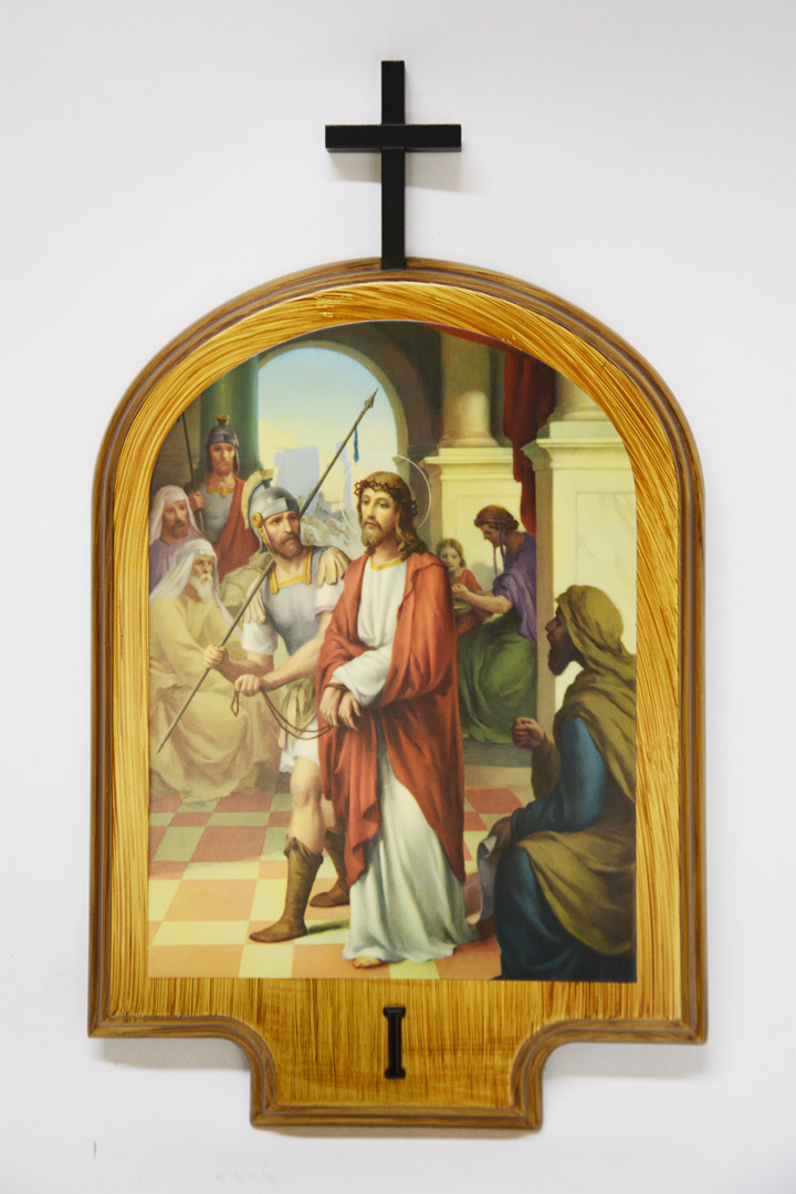 Via Crucis in legno dorato