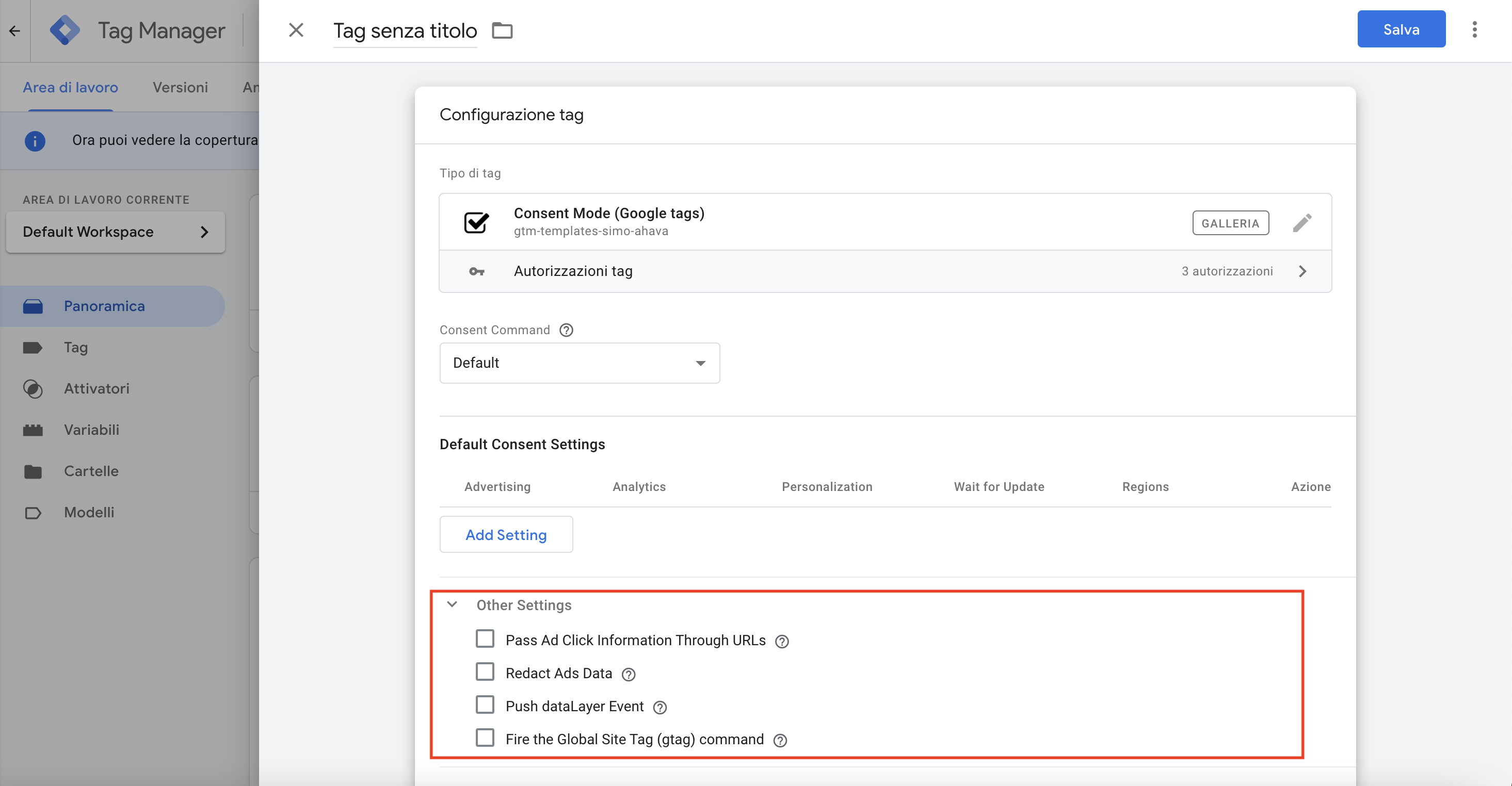 google tag manager e LegalBlink
