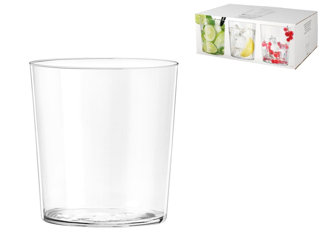 H&h set 6 bicchieri fusion in vetro borosilicato trasparente cc 450