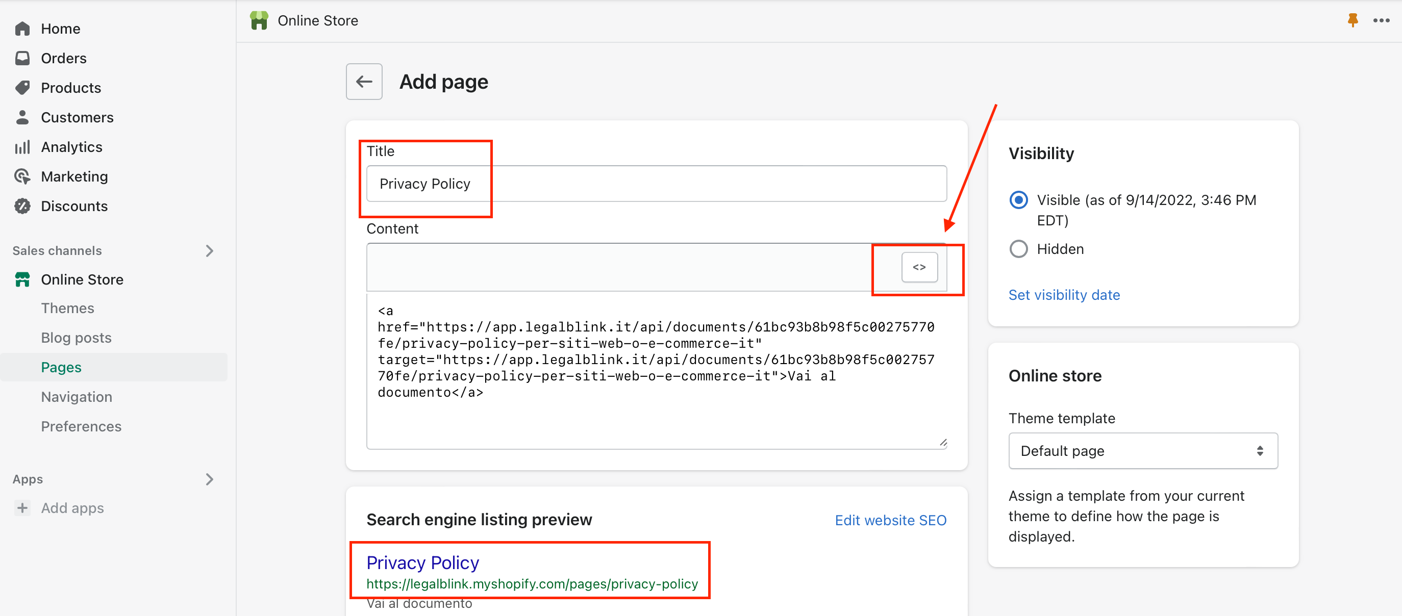 come integrare la privacy policy nel tuo ecommerce shopify