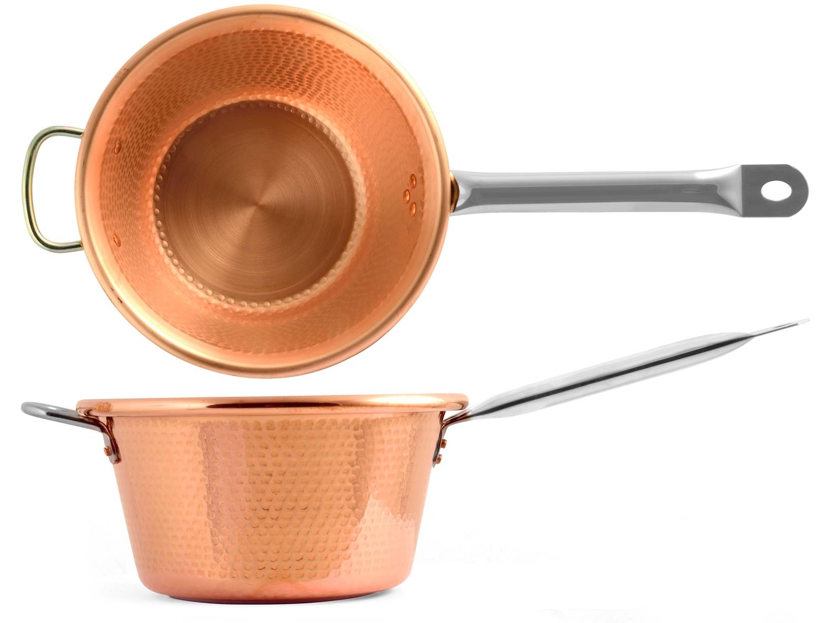 Paiolo In Rame Lar 2325 - Fondo Induzione, Manico Acciaio Inox, 25cm, Colore Arancio - Foto 4