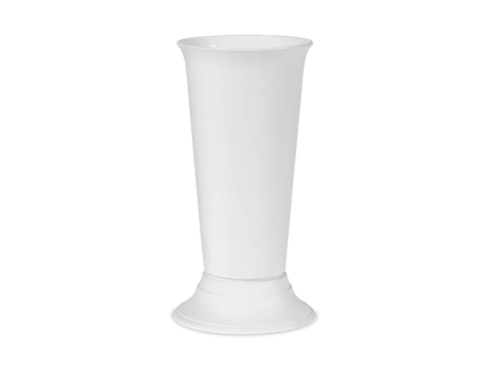 KADAX Vaso a fiala per cimitero 30 cm Fiori artificiali Punta guida Bianco