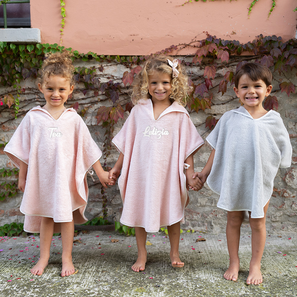 Poncho per bambini Camelia-Avorio 