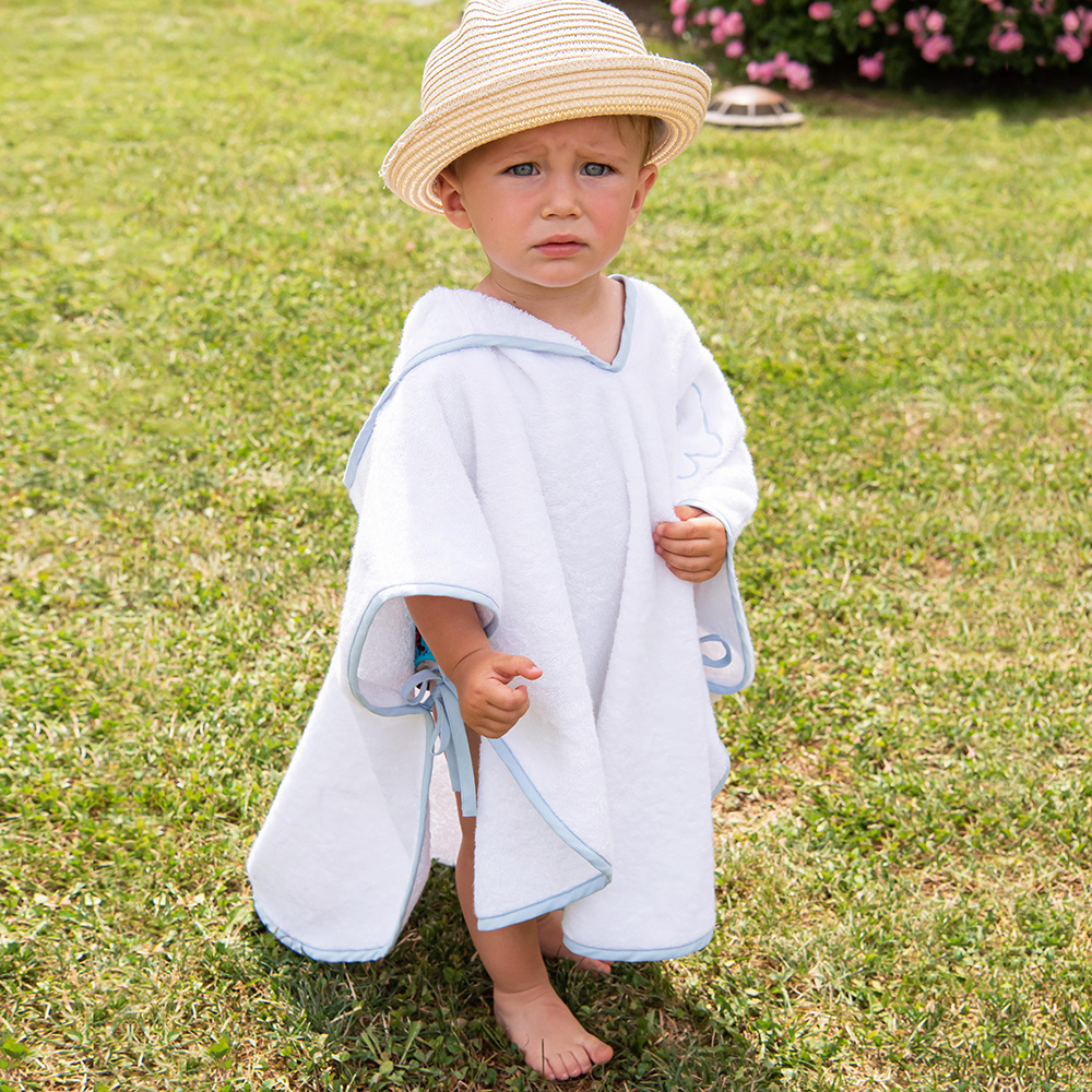 Poncho per bambini Bianco-Azzurro 