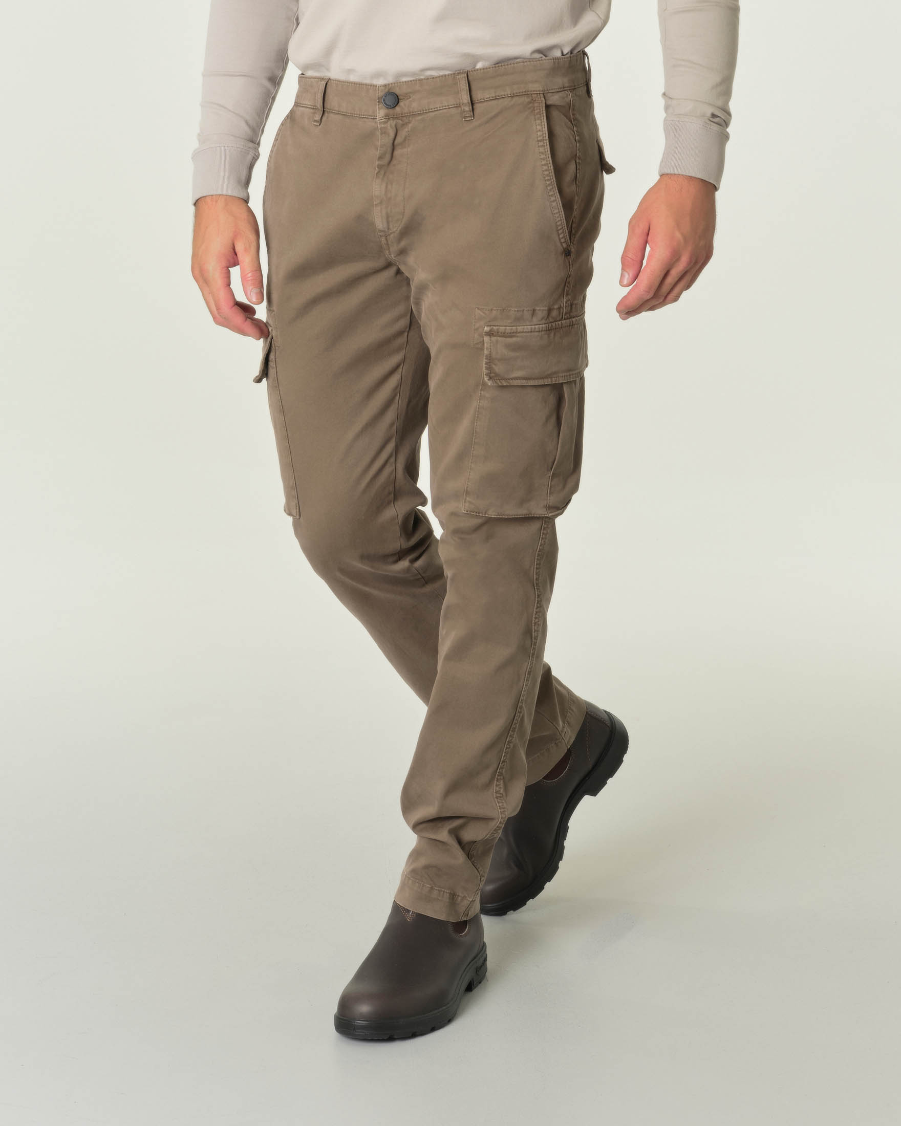 Pantaloni Cargo Uomo Indicode Mathen - 98% Cotone, Con Cintura, Tasche Multiple, Vestibilità Regolare - Foto 9