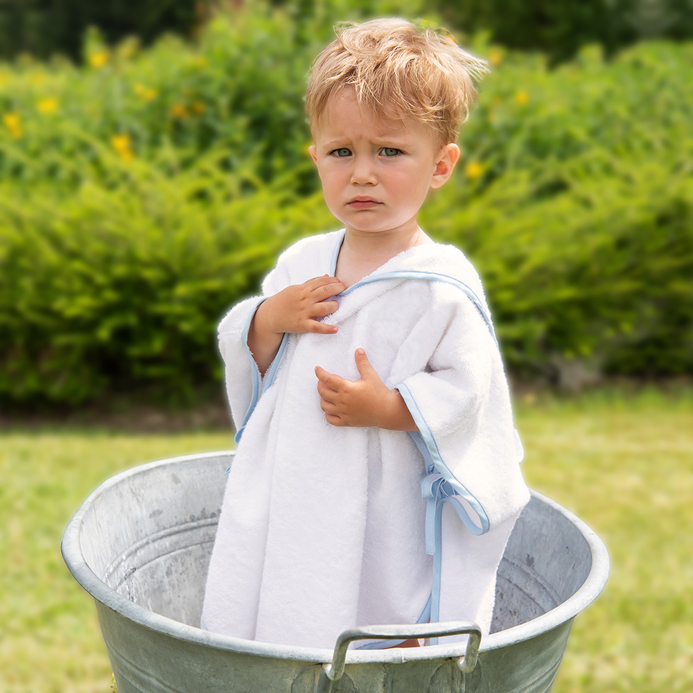 Poncho per bambini Bianco-Azzurro 