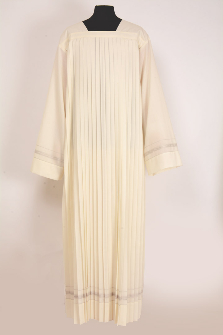 Camice Lavorazione a Plissè Terital Lana Leggero candido