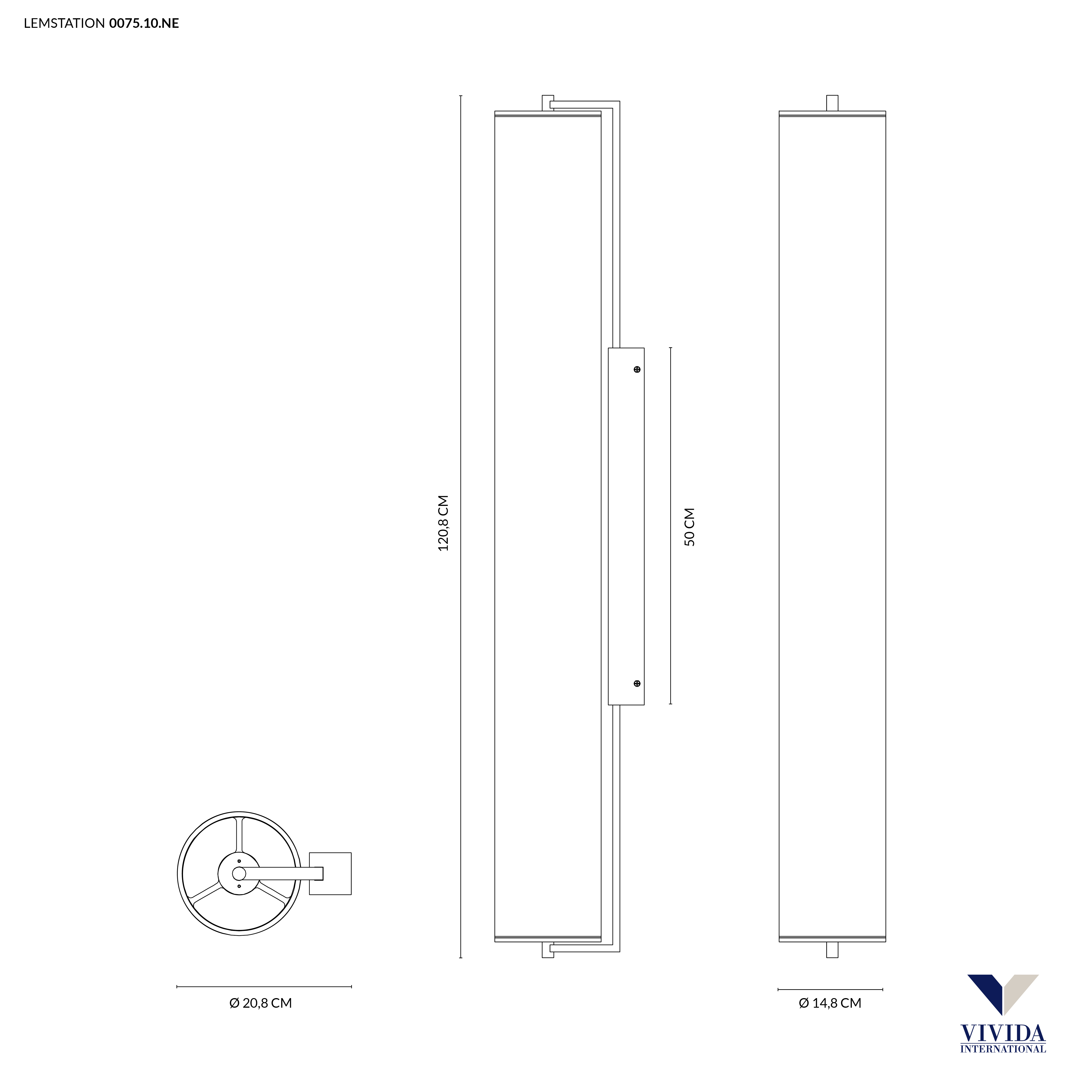 LEMSTATION APPLIQUE NERO 50W 3000K
