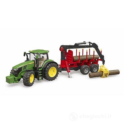 Trattore Con Rimorchio In Legno – Modello Artigianale Unico – Bulldozer Escavatore – Nuovo