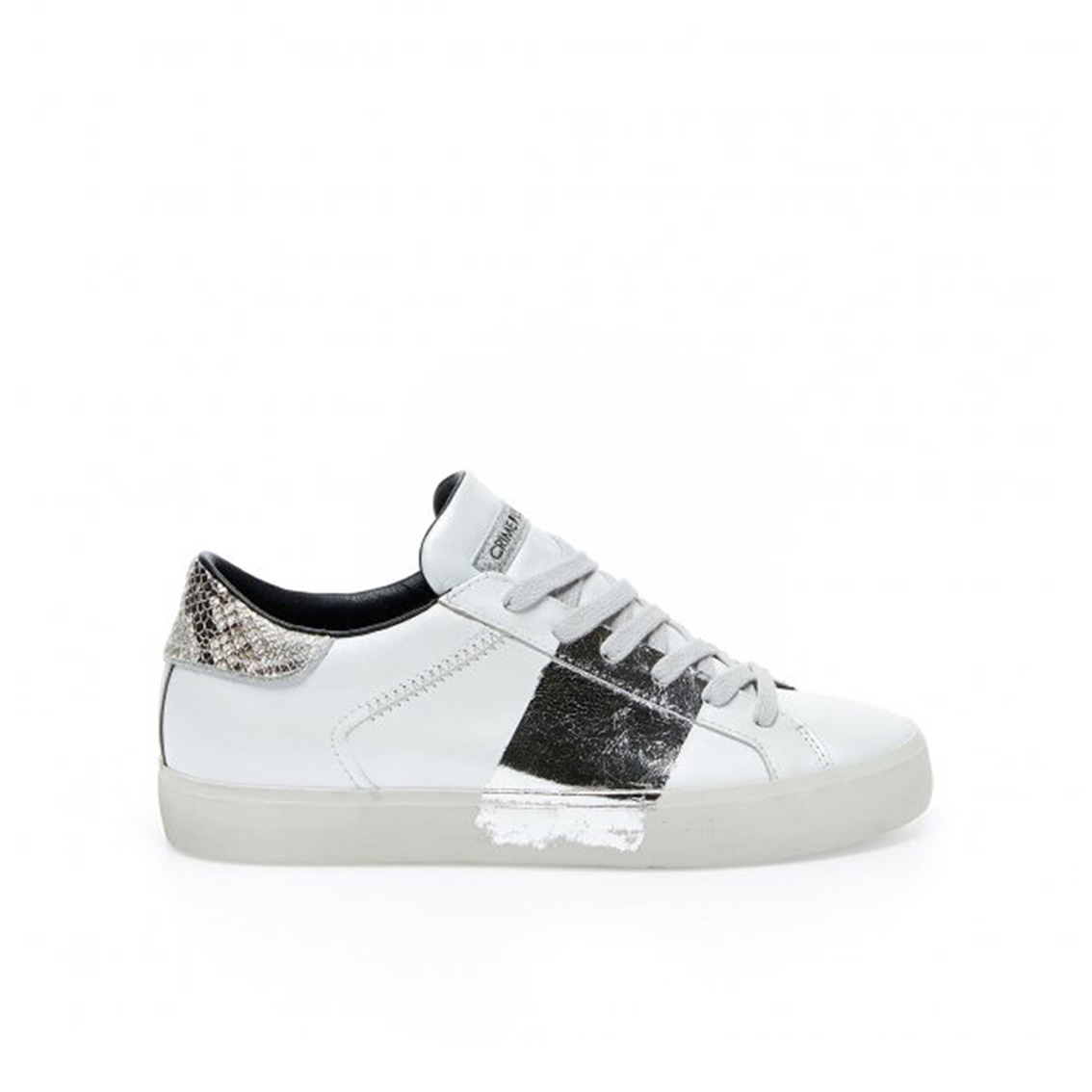 Sneakers bianche con banda laminata Crime London DIGIE CALZATURE SNC