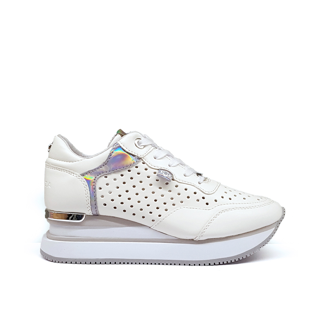 Sneakers platform bianche traforate | DIGIE CALZATURE