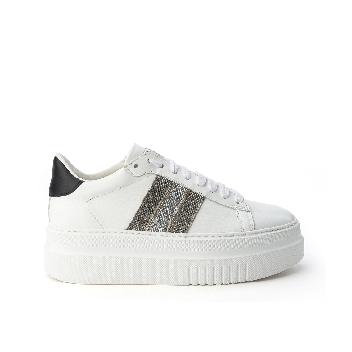 Sneakers bianche store con strass