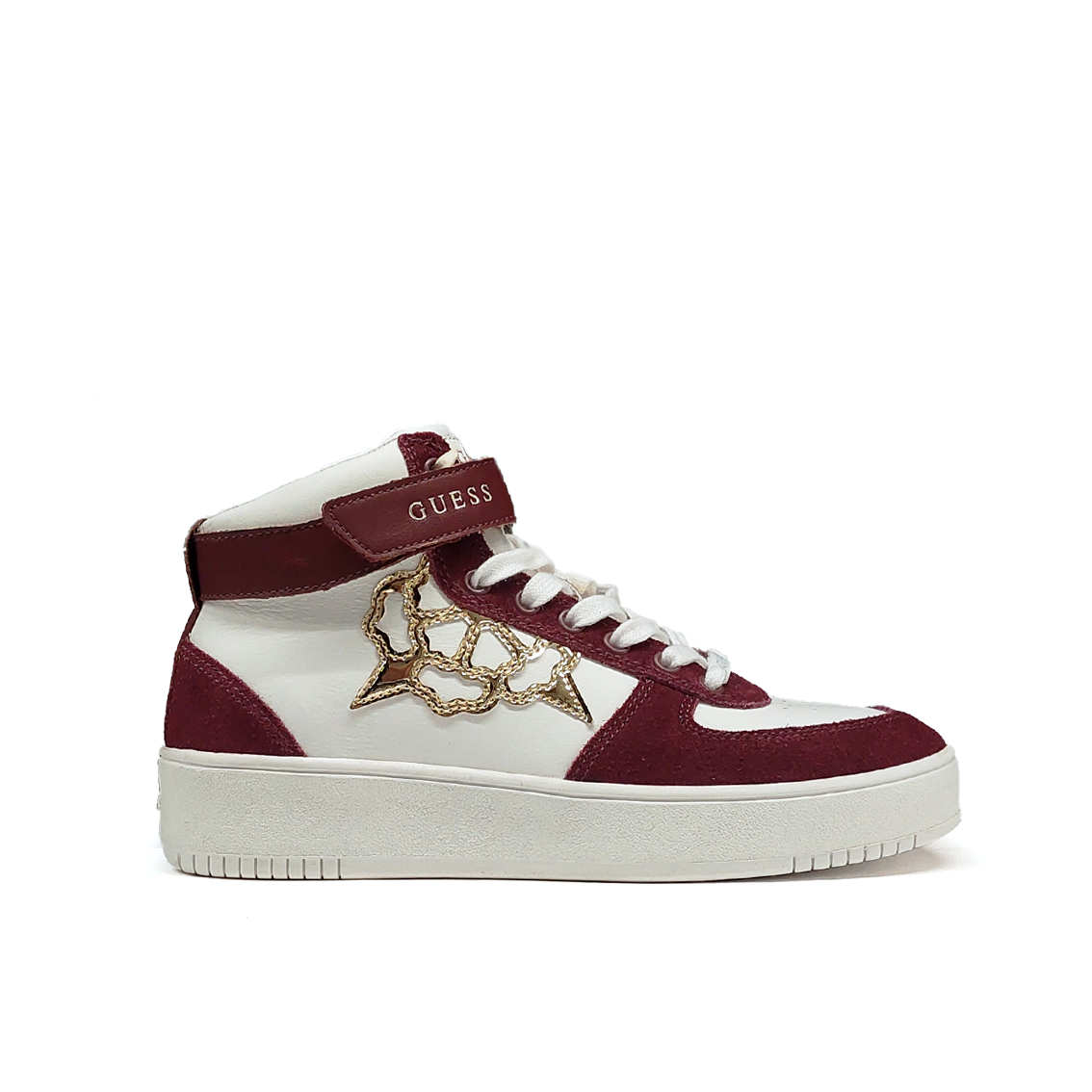 Sneakers alte bianche bordeaux Guess DIGIE CALZATURE SNC