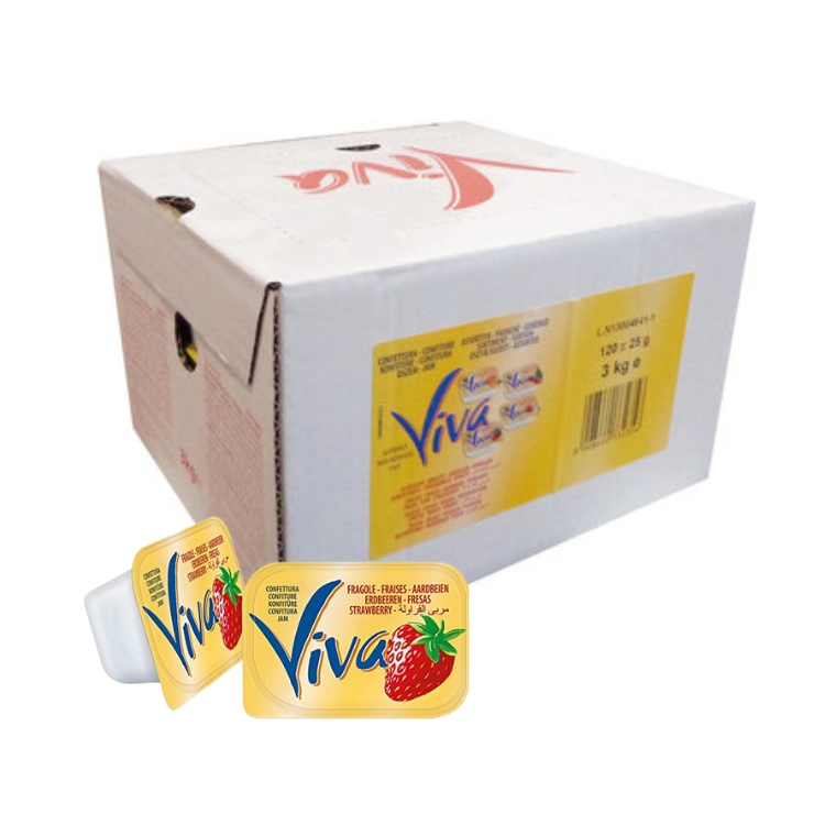 Assortimento Marmellata monodose Viva 120 pezzi per 25 gr 4 gusti