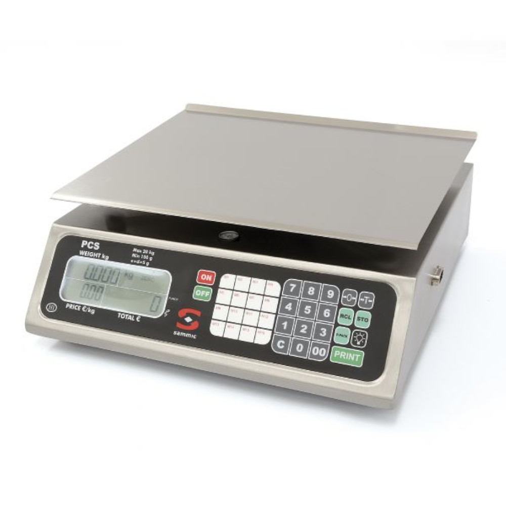 Bilancia Elettronica Digitale Professionale AOMEX | Capacità 40 Kg, Precisione 2 Gr | Piano In Acciaio Inox | Con Batteria Ricaricabile
