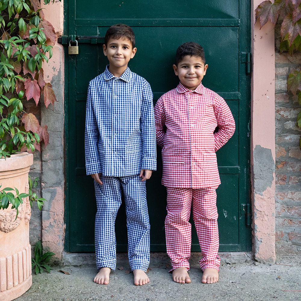 Pigiama Bambino Vichy Blu 