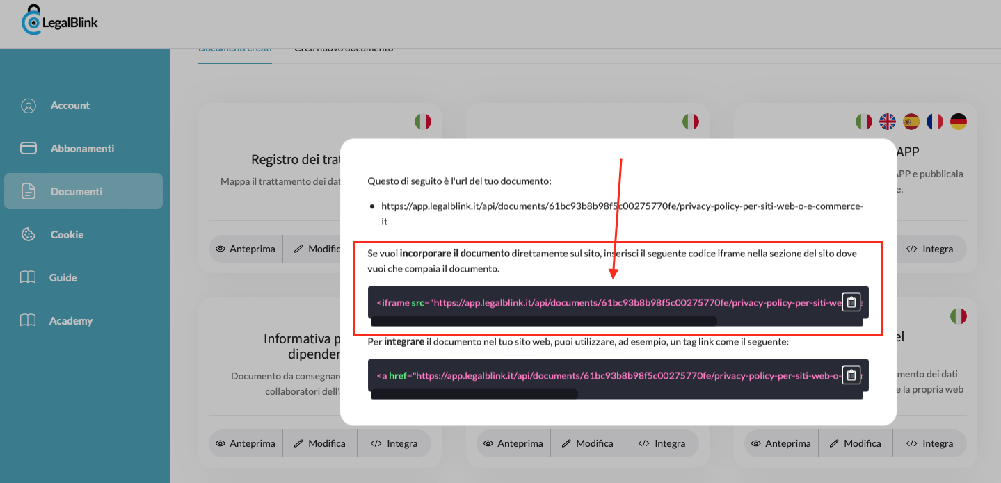 come pubblicare la informativa privacy in Wix