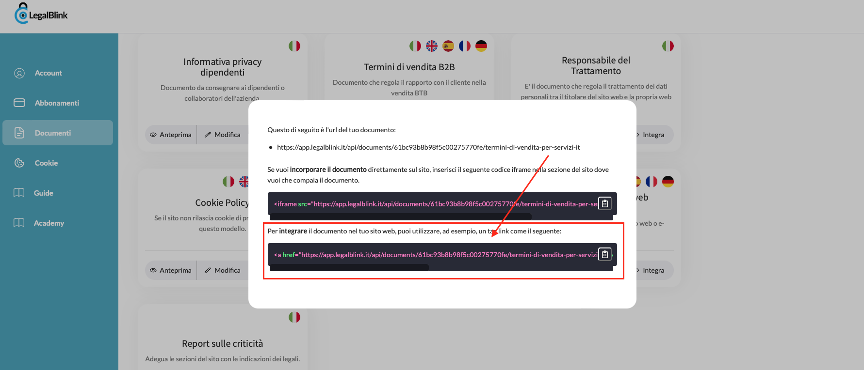 termini e condizioni di vendita Wix come integrare