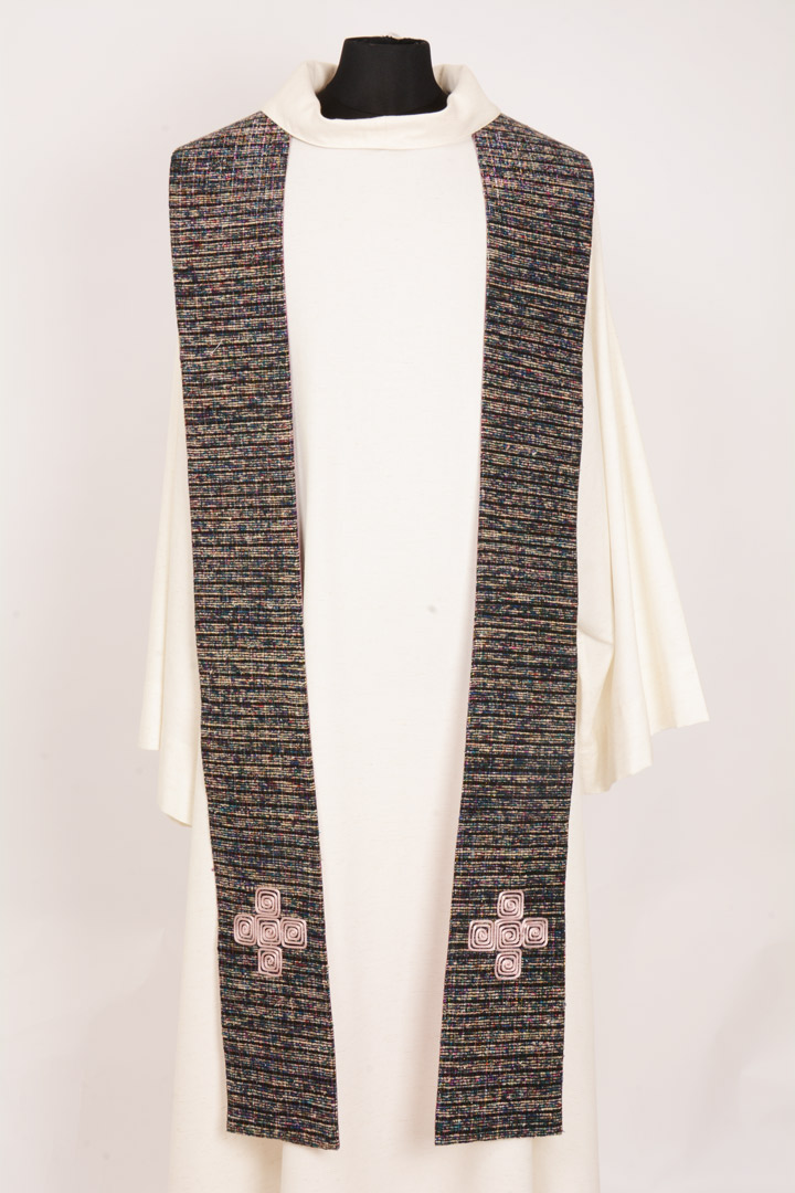 Stola S64 M1 Viola - Seta Greggia croce rosa