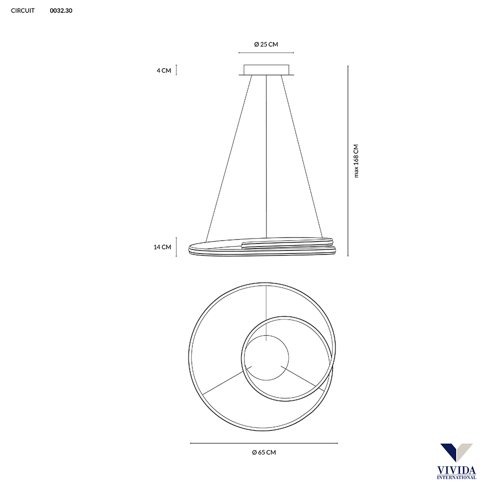 CIRCUIT SOSPENSIONE Ø65 SABBIA 40W 3000K - 4000K DIMMERABILE