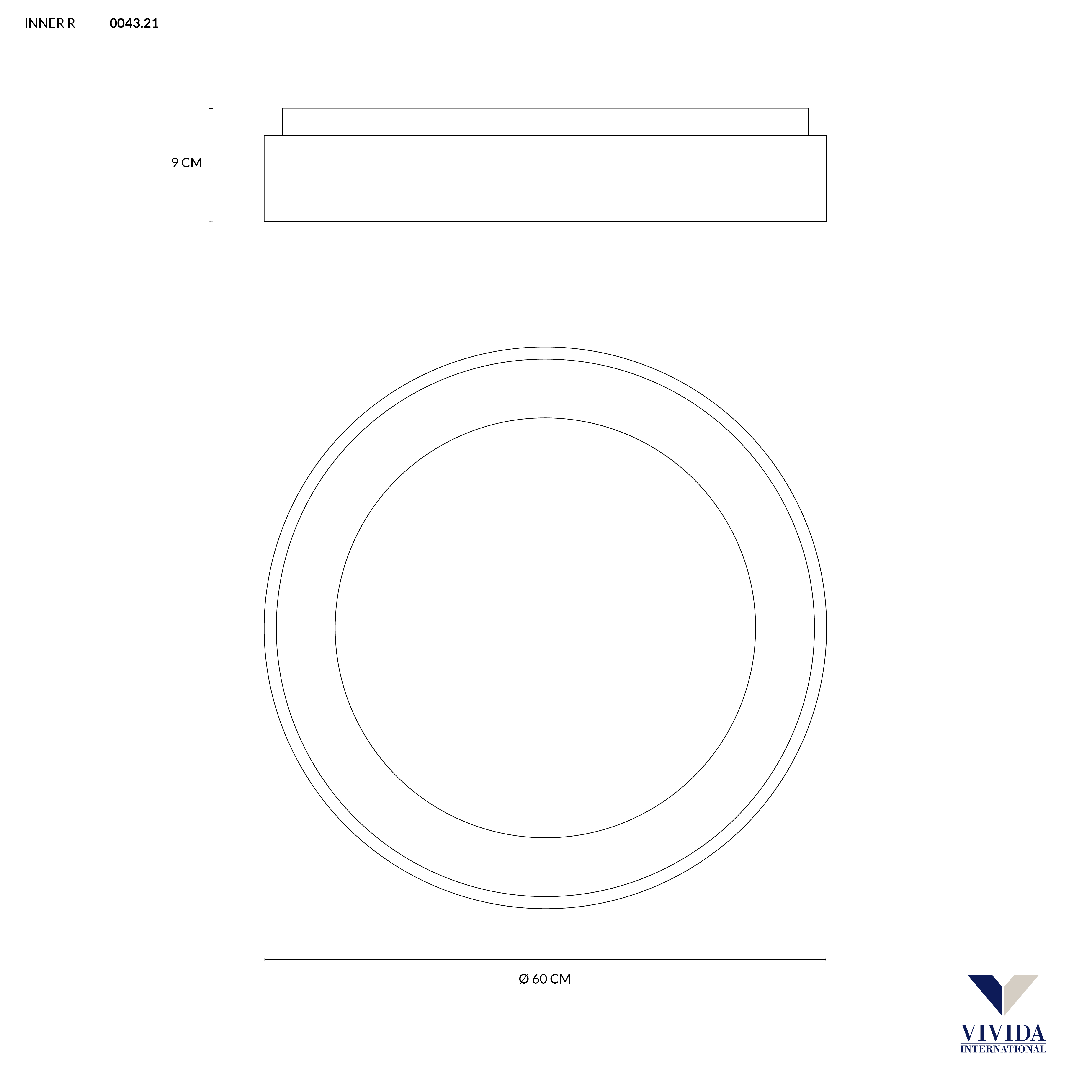 INNER-R PLAFONIERA Ø60 BIANCO 50W 3000K-4000K DIMMERABILE