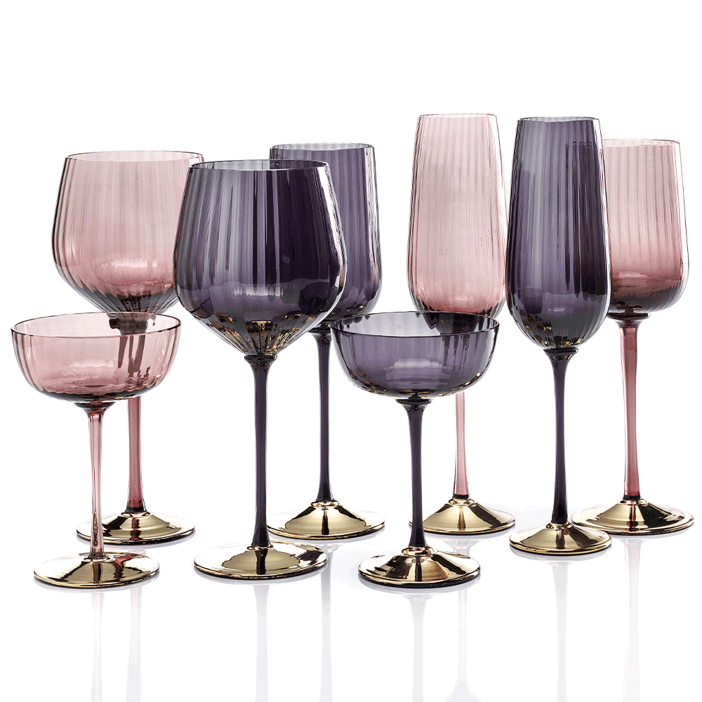 Masonmoretti Cote D'Or Wine Glass Periwinkle-Gold