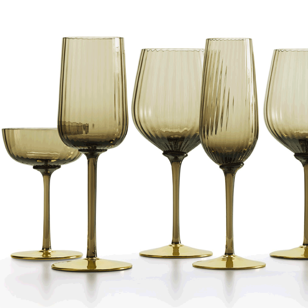 Masonmoretti Cote D'Or White Wine Glass Brown-Gold