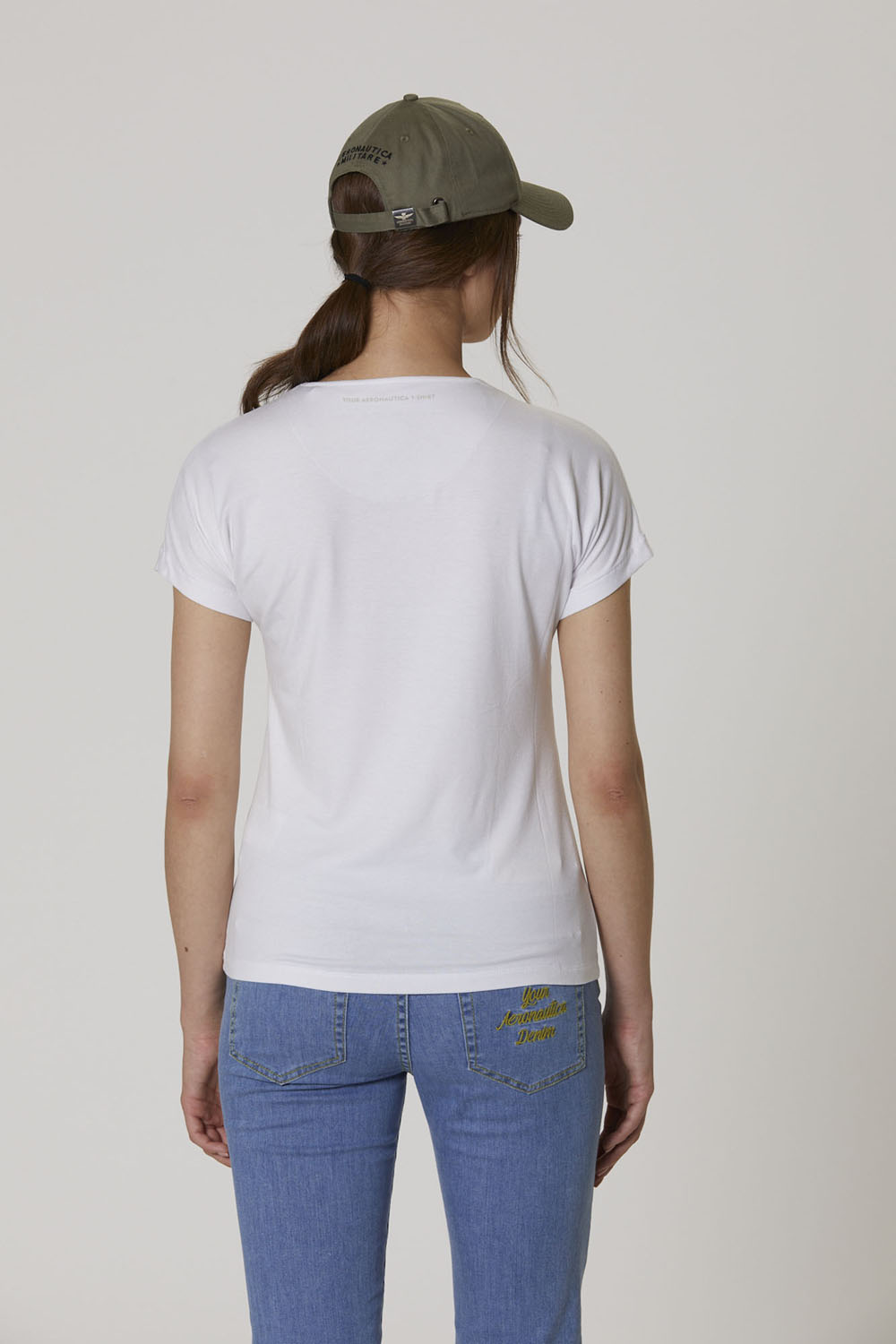 T-shirt col en V en jersey de viscose    2