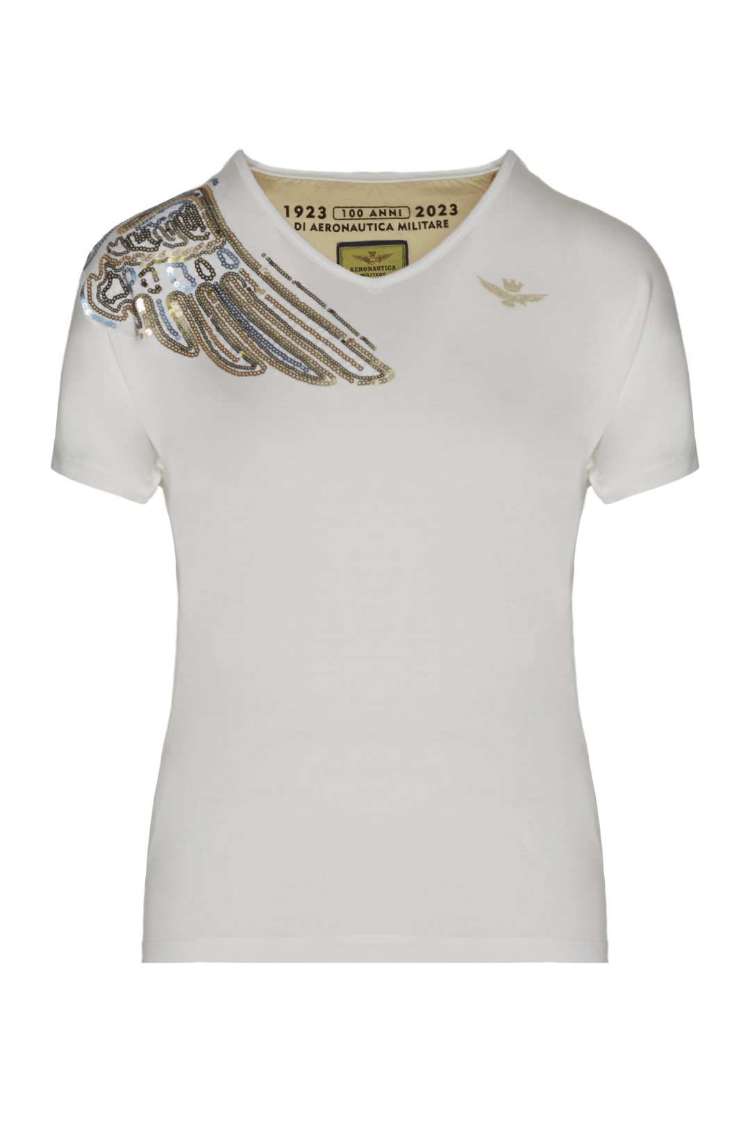T-shirt col en V en jersey de viscose   