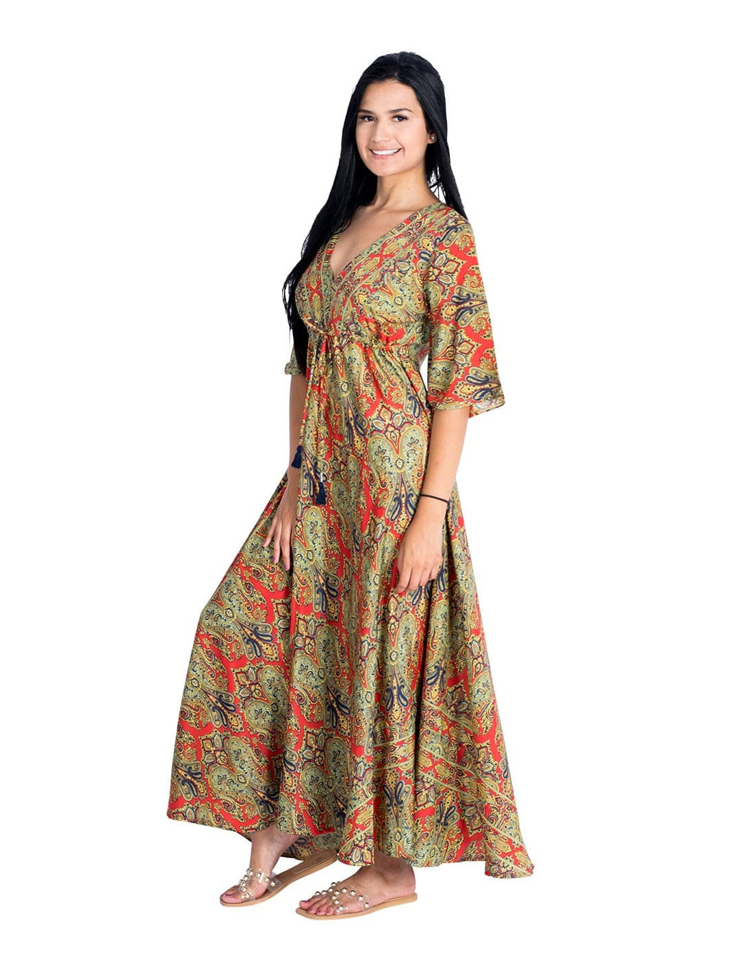 Robe indienne boheme en soie La tendance mode ethnique