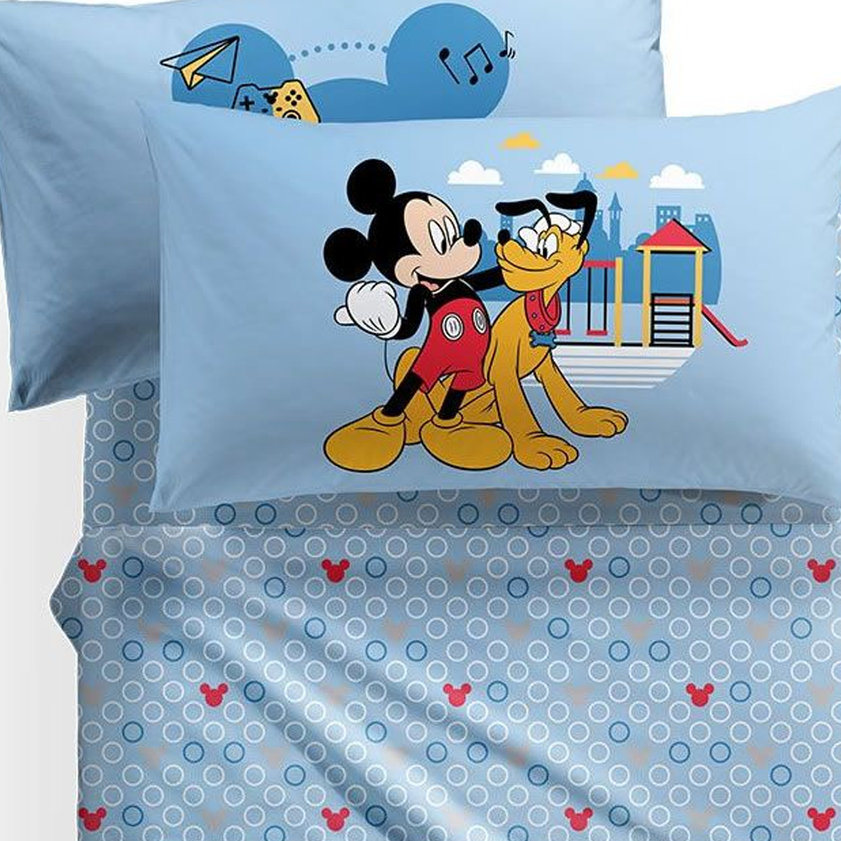 Acquista online Caleffi Completo Lenzuola Letto Singolo Mickey Mouse  Celeste In Cotone