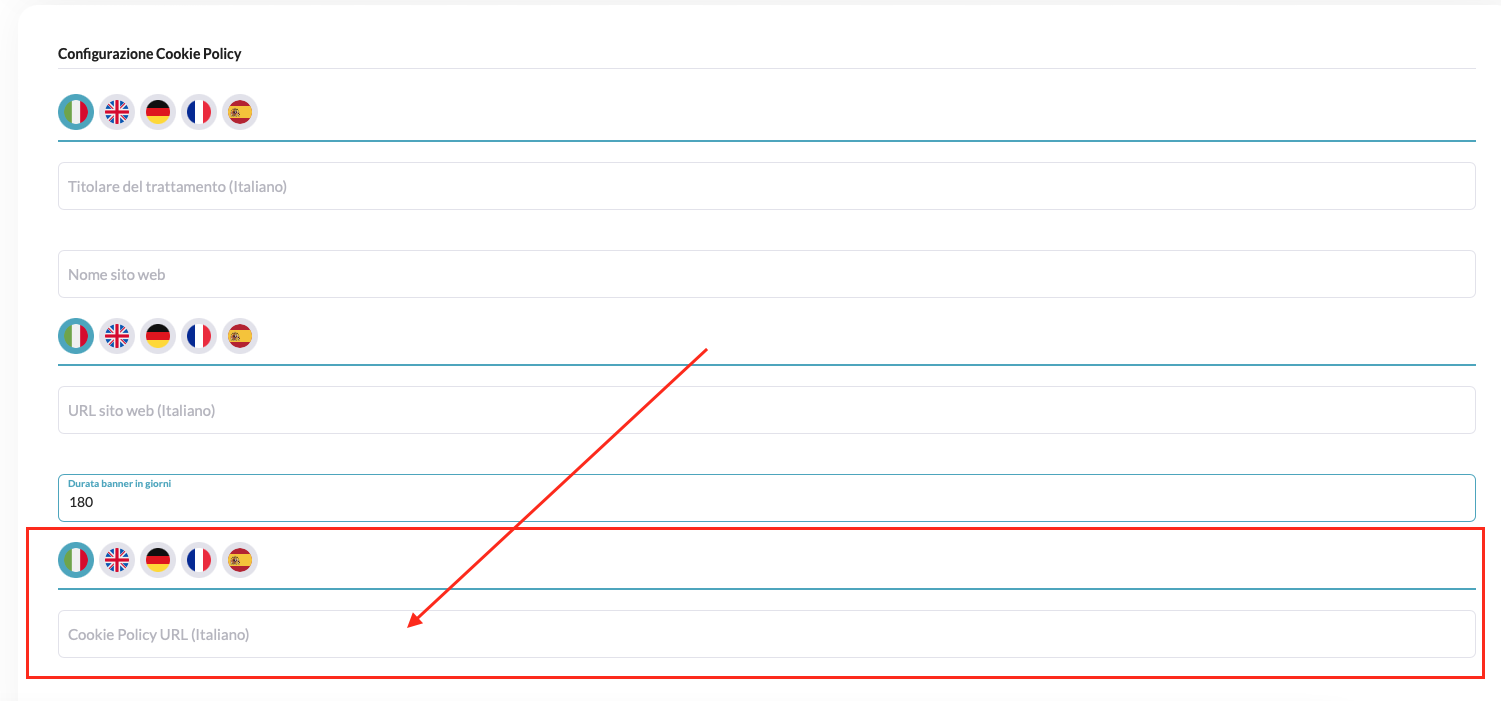 inserimento cookie policy iframe