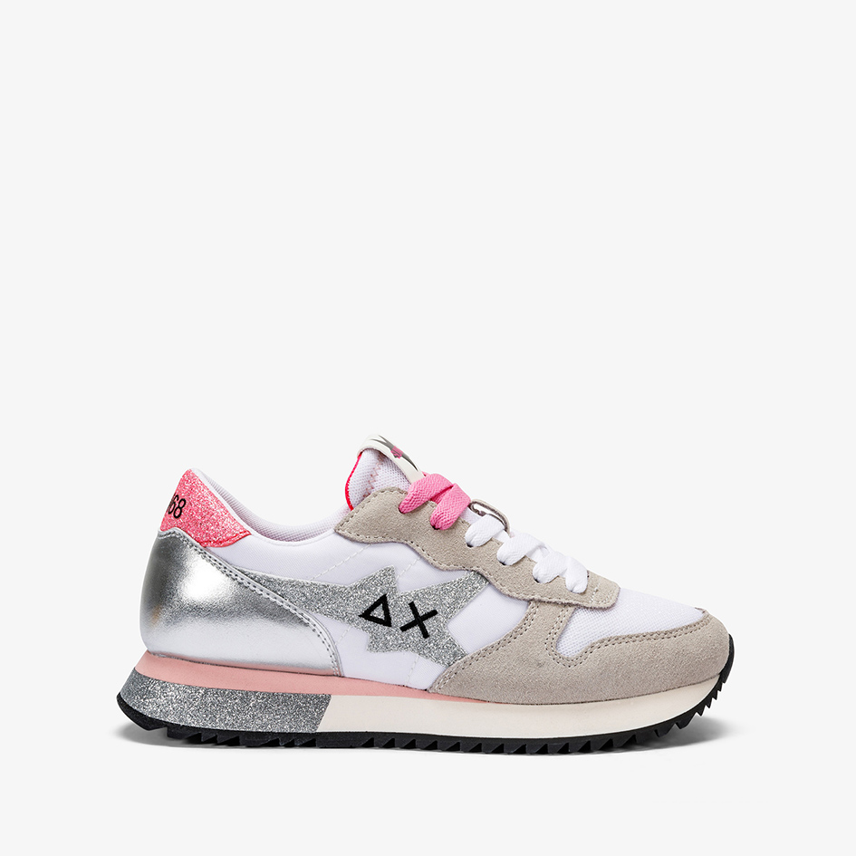 Sneakers Sun68 Stargirl Glitter Logo - Bianco