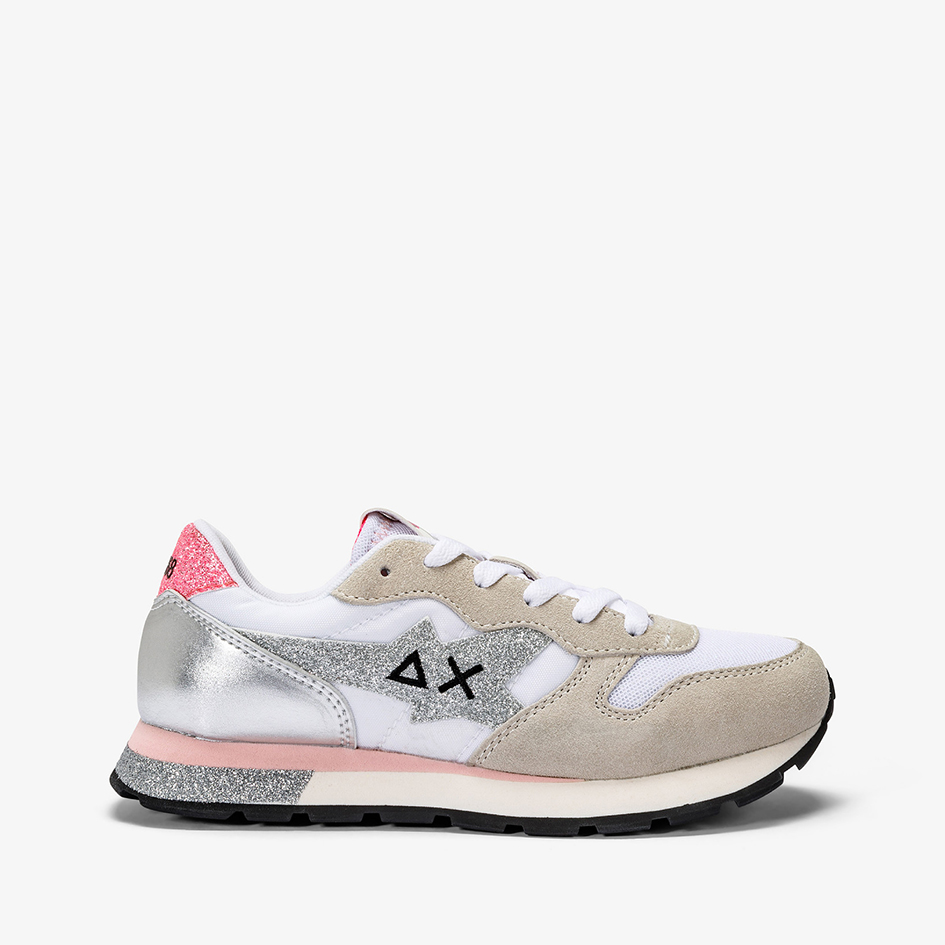Sneakers Sun68 Girl's Stargirl Glitter Logo - Bianco